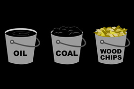 Oil, coal and wood chips